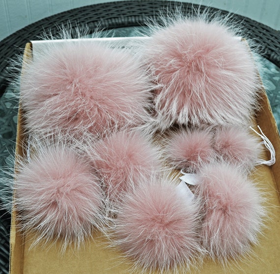  8 Pcs 6 Inch Large Fur Pom Pom Balls for Hats Craft