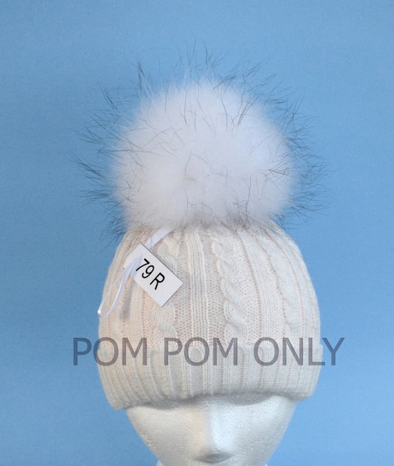 Real fur ball Pom Pom hats Winter New Large Custom Fur Bobble Pom Pom Hats Girl Real  main image 2