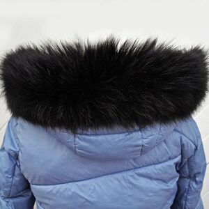 BY ORDER XL Double Real Fox Fur Tail Trim Hood, Fur collar trim, Fox Fur Collar, Fur Scarf, Fur Ruff, Fox Fur Hood, Hood Fur, stripe image 3