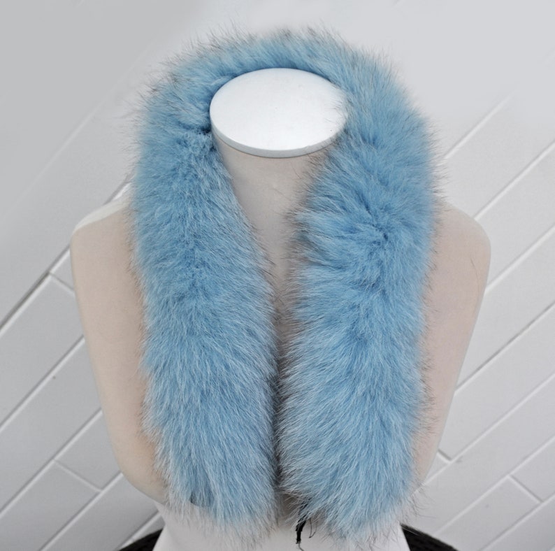 BY ORDER, Real Fox Fur Tail Trim Hood, Fur collar trim, Fox Fur Collar, Fur Scarf, Fur Ruff, Fur Hood, Fur stripe, Coat Trim, Jacket image 5