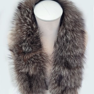 BY ORDER From Pieces XL Large Full Finnish Real Fox Fur Collar, Fox Fur Collar, Fur Trim for Hoodie, Fur Scarf, Fur Ruff, Brown Fox image 6