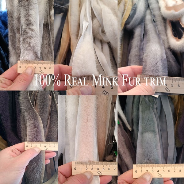 BY ORDER, Real Mink Fur Trimming, Supply for Sewing, Mink Fur Stripes, Mink Fur Trim, Furry Strips, Mink Fur, Fur Edging Trim for Garment