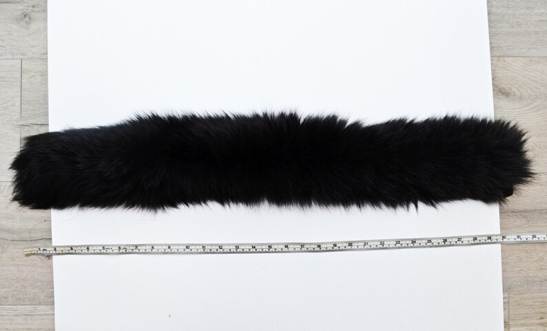 BY ORDER XL Double Real Fox Fur Tail Trim Hood, Fur collar trim, Fox Fur Collar, Fur Scarf, Fur Ruff, Fox Fur Hood, Hood Fur, stripe image 8