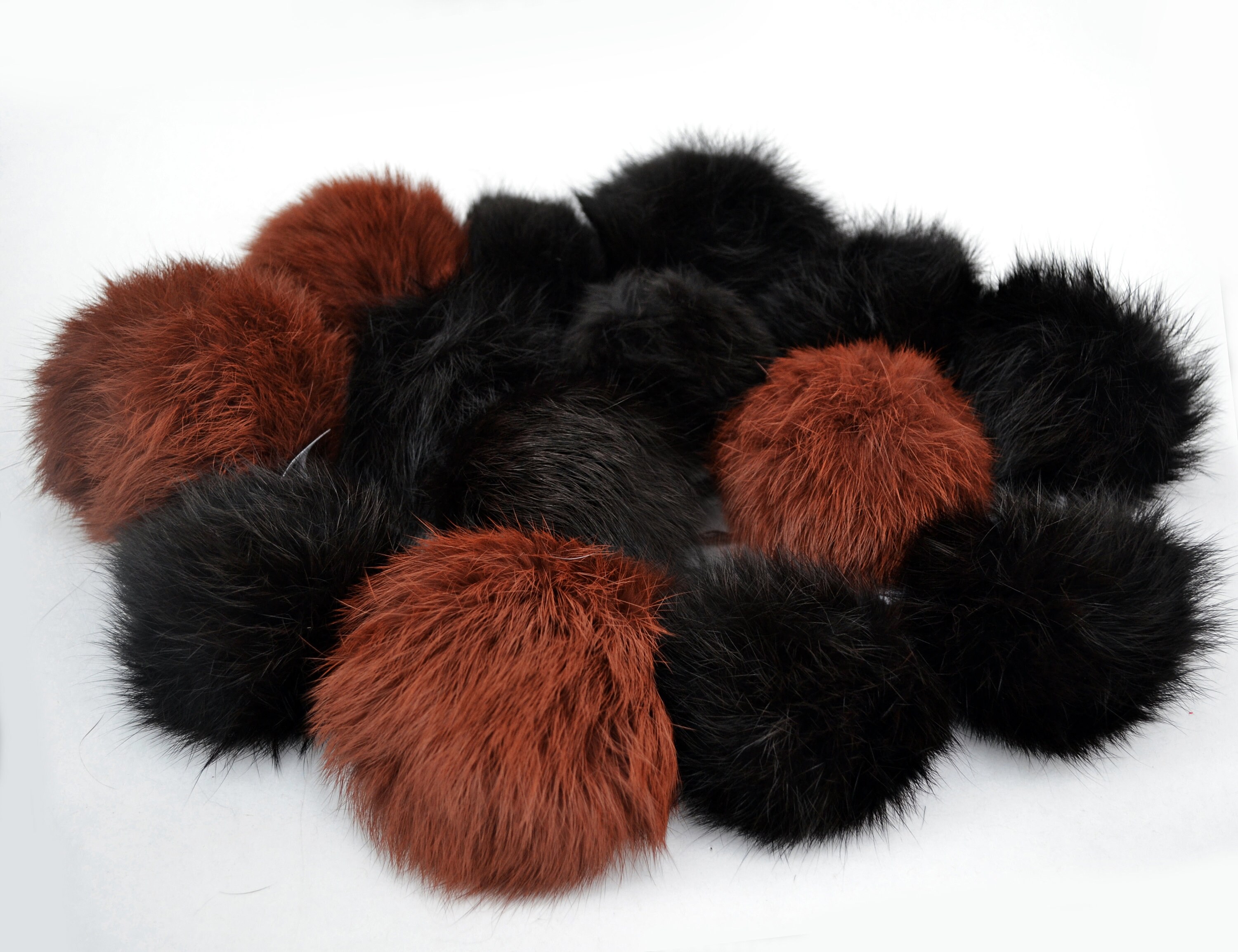 Rabbit Fur Pom Pom: Brown Hat Accessory (2-4 Inch) - Etsy display picture 3