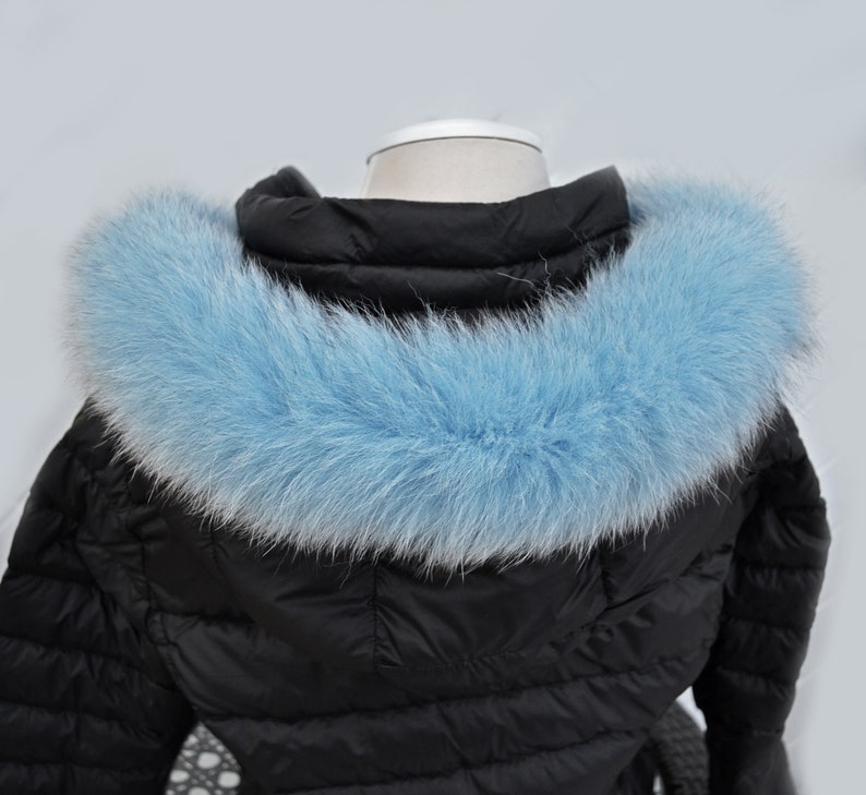 BY ORDER, Real Fox Fur Tail Trim Hood, Fur collar trim, Fox Fur Collar, Fur Scarf, Fur Ruff, Fur Hood, Fur stripe, Coat Trim, Jacket image 3