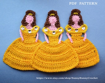 Applique Pattern, Crochet Applique Pattern, Applique design, Princess Applique Template, Applique patterns, Crochet princess, child