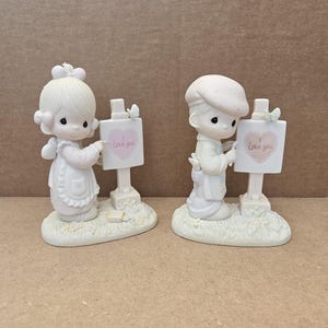 Precious Moments Figurine "Loving You, Dear Valentine", Collectible Vintage Figurine, 1986, Ceramic Figurine, Original Box, Collectors Club