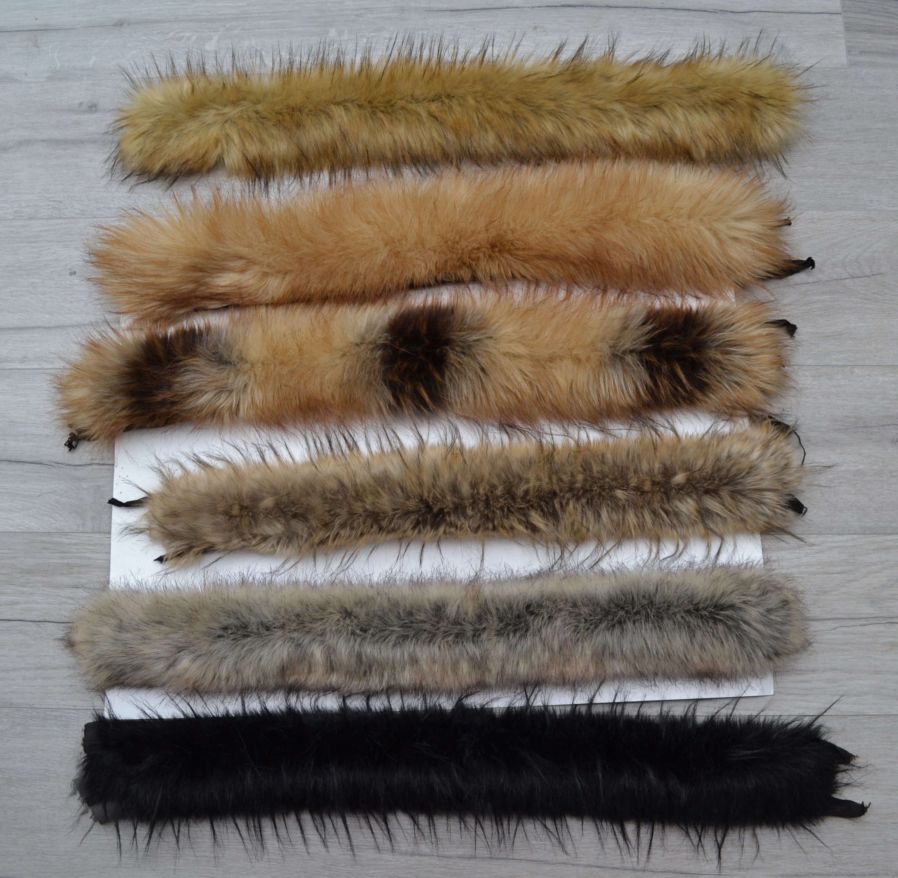 Real fox fur hood trim made of pieces, fur ruff ,Real fur collar trim beige  color, frost fur stripe ,coat trim, gift for women's and girls