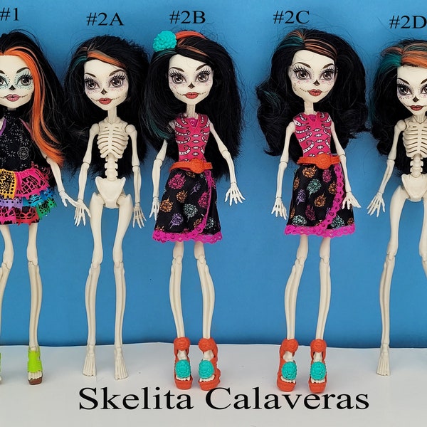 Skelita Calaveras Monster High Doll for Collector, OOAK Repaints, Playing, Art Class, Scaris: City of Frights, Original, Excellent Condition