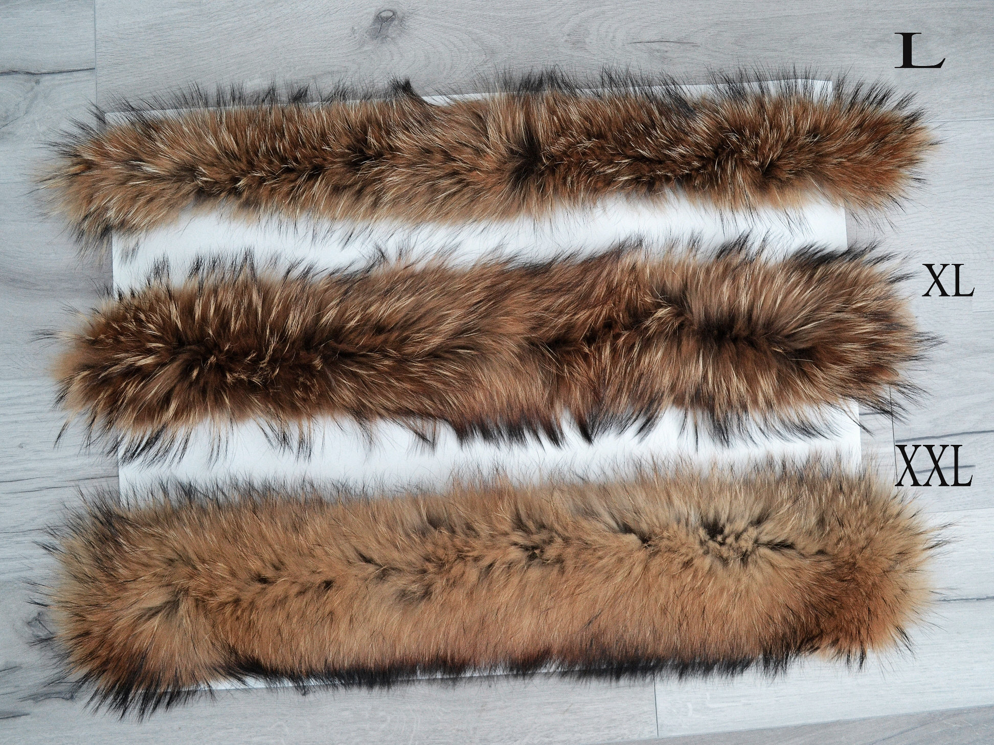 BY ORDER XXL Extra Large Finnish Raccoon Fur Collar, Fur Trim