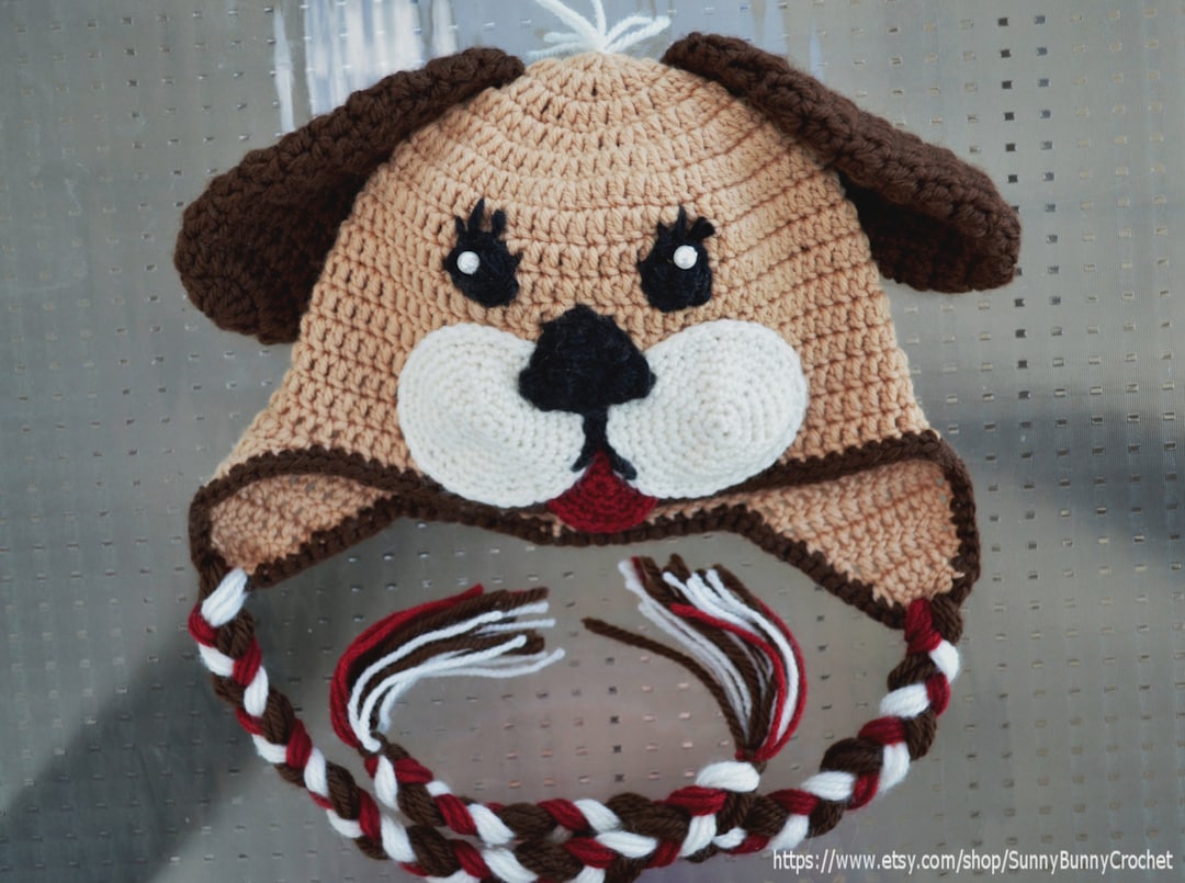 Crochet Hat Pattern, Baby Animal Hat, Puppy Hat Pattern, Beanie and ...