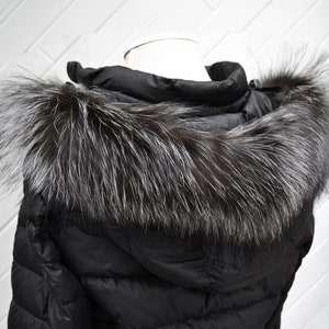 BY ORDER 60cm Real Silver Fox Fur Trim Hood, Fur Collar Trim, Fox Fur ...