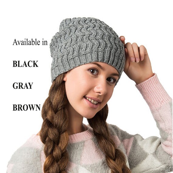 Bonnet étoile bonnet tricot fin hiver casquette strass argent slouch uni