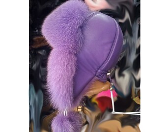 Purple Aviator Hat - Etsy
