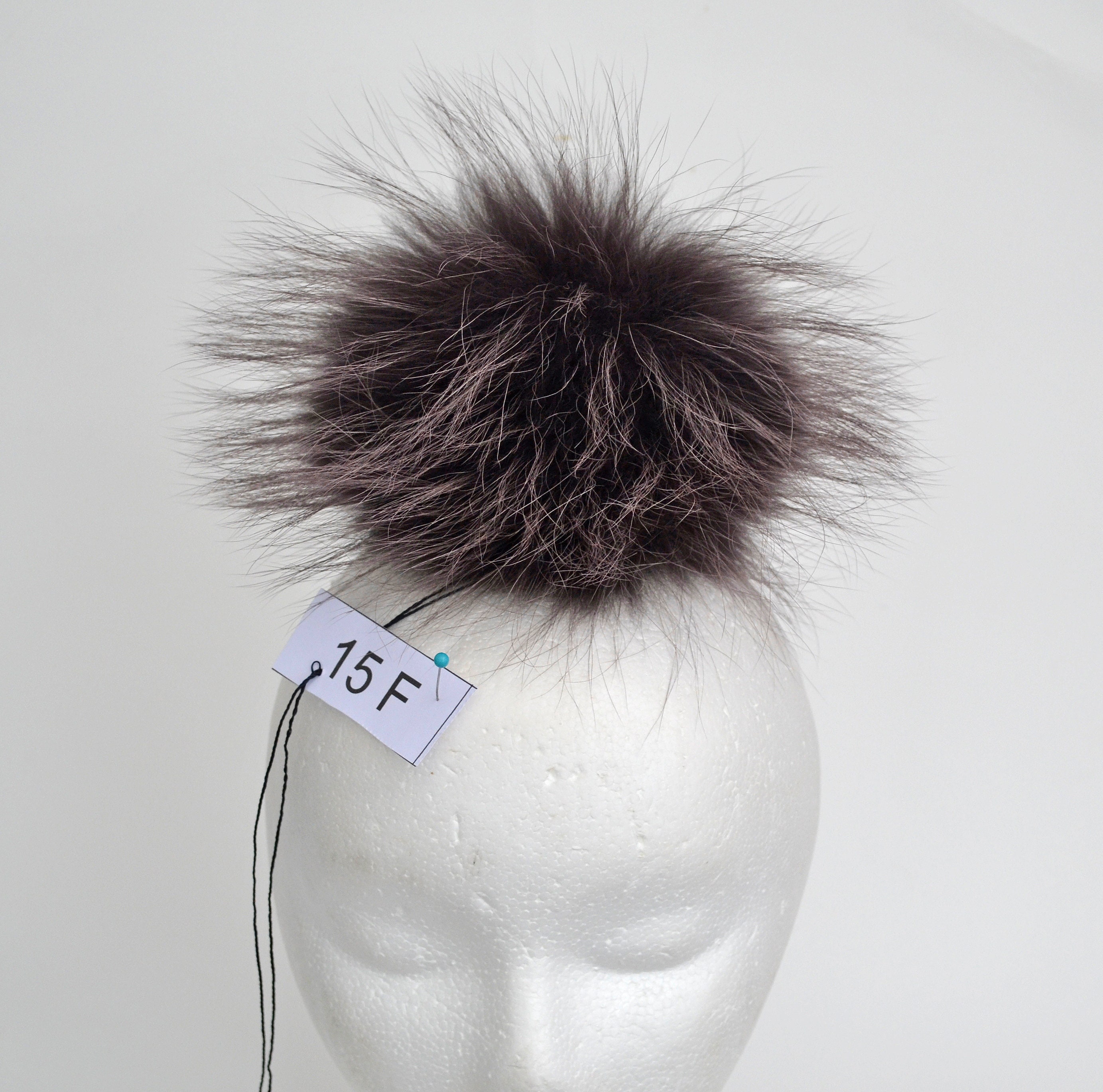 8" BROWN Pom Pom! Raccoon Fur Pom Pom, Large Fur Pom Pom, Genuine Fur Pom Pom, Pom Pom for Women Hat, Knitted hats, Pom Pom for Child Hat