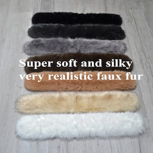 BY ORDER Extra Large Faux Fur Vegan Trim Hood 70 cm, Large Faux Fur Collar Trim, Faux Fox Fur, Fur Ruff, Faux Fur Hood, Fur Jacket, Real Fox