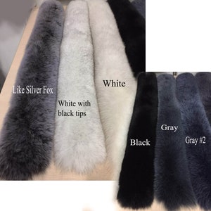 BY ORDER, 14-16 cm WIDTH Double Large Finnish Fox Fur Trim Hood, Fur collar trim, Fox Fur Collar, Fur Scarf, Fur Ruff, Fox Fur Hood, Fox Fur image 5