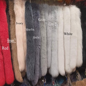 BY ORDER, 8-10 cm WIDTH, Finnish Fox Fur Trim Hood, Fur collar trim, Fox Fur Collar, Fur Scarf, Fur Ruff, Fox Fur Hood, Fox Fur, Fur stripe White