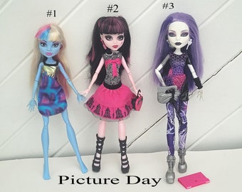 Picture Day Monster High Doll for Collectors, OOAK Repaints, Playing, Draculaura, Spectra Vondergeist, Abbey Bominable, Doll Girls, Rare