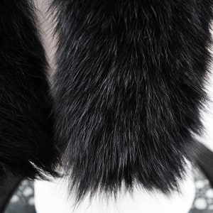 BY ORDER XL Double Real Fox Fur Tail Trim Hood, Fur collar trim, Fox Fur Collar, Fur Scarf, Fur Ruff, Fox Fur Hood, Hood Fur, stripe image 7