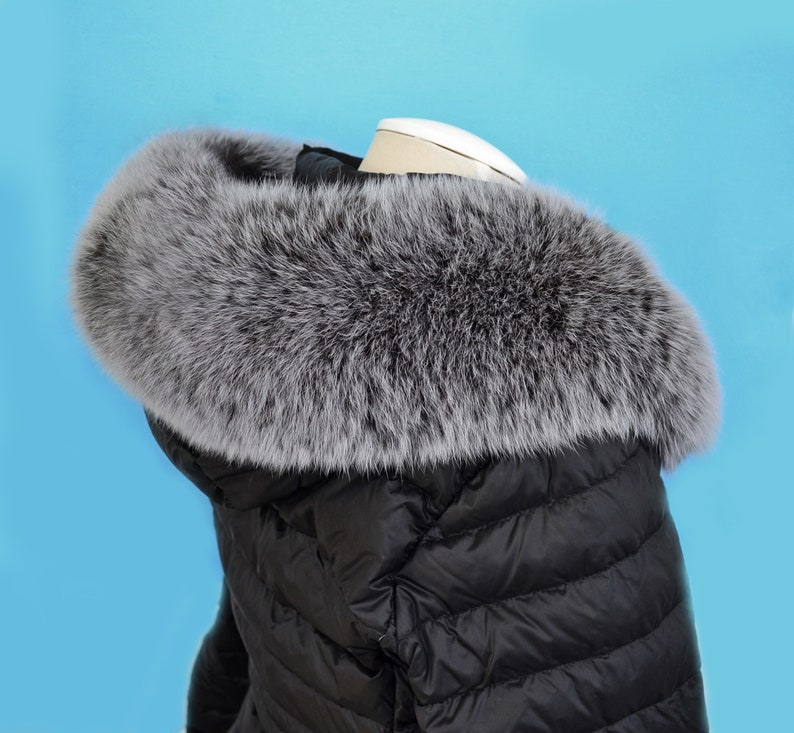 BY ORDER (nicht Tail) XL Extra Große Echt Fuchs Fell Zierleiste, Pelz Kragen Borte, Fuchspelz Kragen, Pelz Schal, Pelz Ruff, Fuchs Pelz Kapuze, Jacke Bild 1