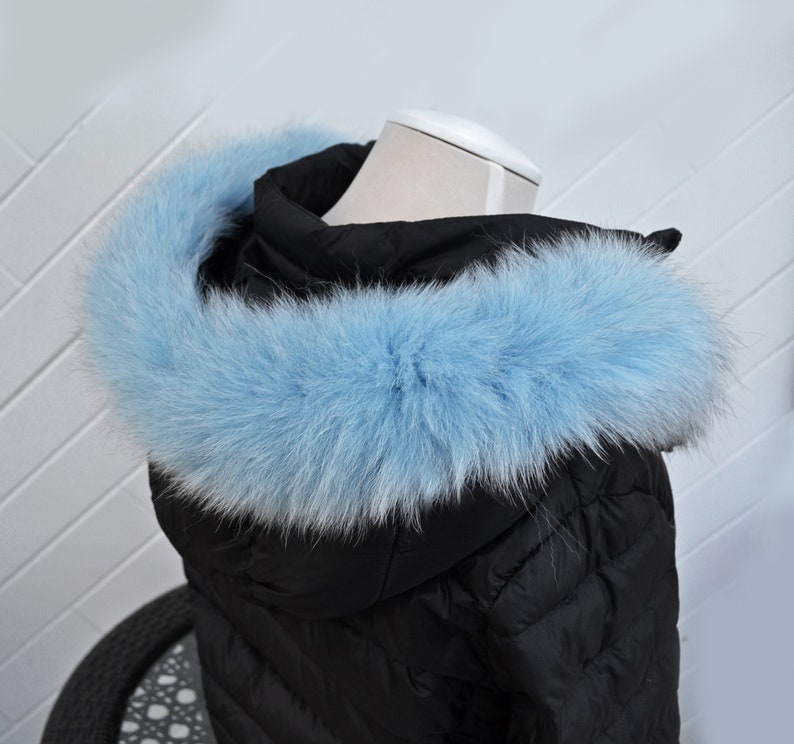 BY ORDER, Real Fox Fur Tail Trim Hood, Fur collar trim, Fox Fur Collar, Fur Scarf, Fur Ruff, Fur Hood, Fur stripe, Coat Trim, Jacket image 1