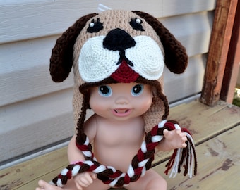 Crochet Puppy Dog Hat Pattern: Newborn to Adult Sizes (PDF Pattern)