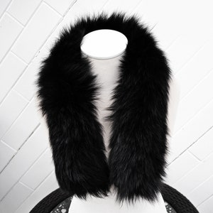 BY ORDER XL Double Real Fox Fur Tail Trim Hood, Fur collar trim, Fox Fur Collar, Fur Scarf, Fur Ruff, Fox Fur Hood, Hood Fur, stripe image 6