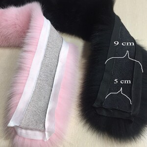 BY ORDER (not Tail) XL Extra Large Real Fox Fur Trim Hood, Green Fur collar trim, Fox Fur Collar, Fur Scarf, Fur Ruff, Fox Fur Hood, Jacket image 5