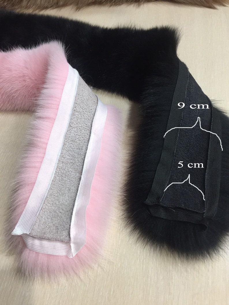BY ORDER (not Tail) XL Extra Large Real Fox Fur Trim Hood, Green Fur collar trim, Fox Fur Collar, Fur Scarf, Fur Ruff, Fox Fur Hood, Jacket image 5