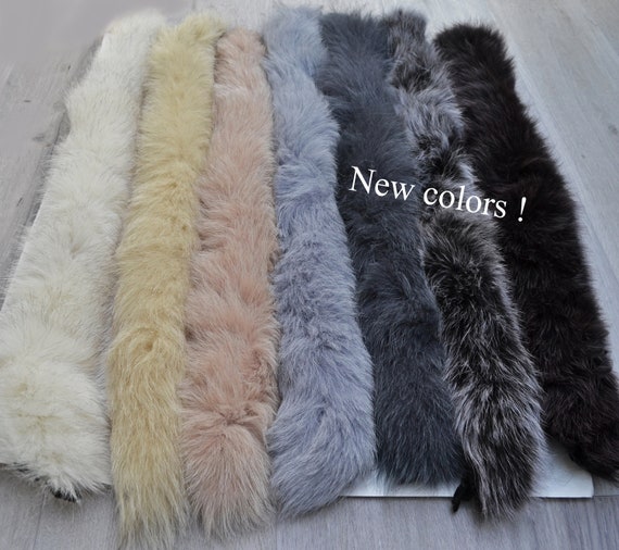 2022 Fur Collar Faux Fur Trim Hoodie Custom Made Fur For Hood Collar Shawl  Down Coat Hood Fur Decor Warm Scarf