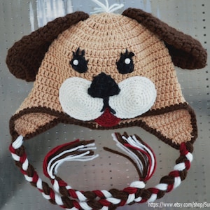 Patrón de gorro de crochet, Patrón de gorro de crochet para bebé, Patrón de gorro de animal, Gorro de crochet para cachorro, Niño recién nacido, Niños, Perro, Invierno, Otoño, Niña, Niños, Orejas