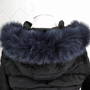 BY ORDER, Real Fox Fur Tail Trim Hood, Fur collar trim, Fox Fur Collar, Fur Scarf, Fur Ruff, Fur Hood, Fur stripe, Coat Trim, Jacket image 4
