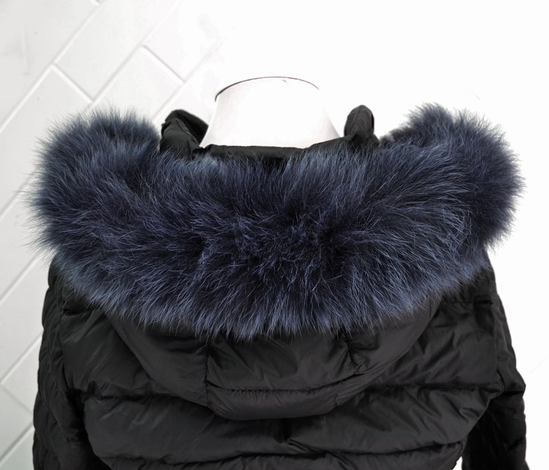 BY ORDER, Real Fox Fur Tail Trim Hood, Fur collar trim, Fox Fur Collar, Fur Scarf, Fur Ruff, Fur Hood, Fur stripe, Coat Trim, Jacket image 4