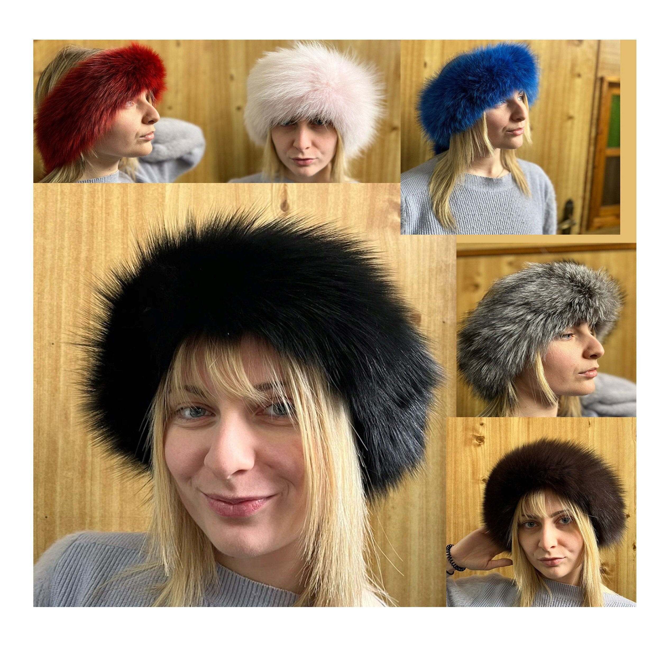 Women Knit Pom Pom Fleece Lined Faux Fur Russian Warm Hat Beanie Bobble Ski