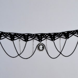Black Necklace Choker With Cameo Pendant, Black Necklace for Women ...