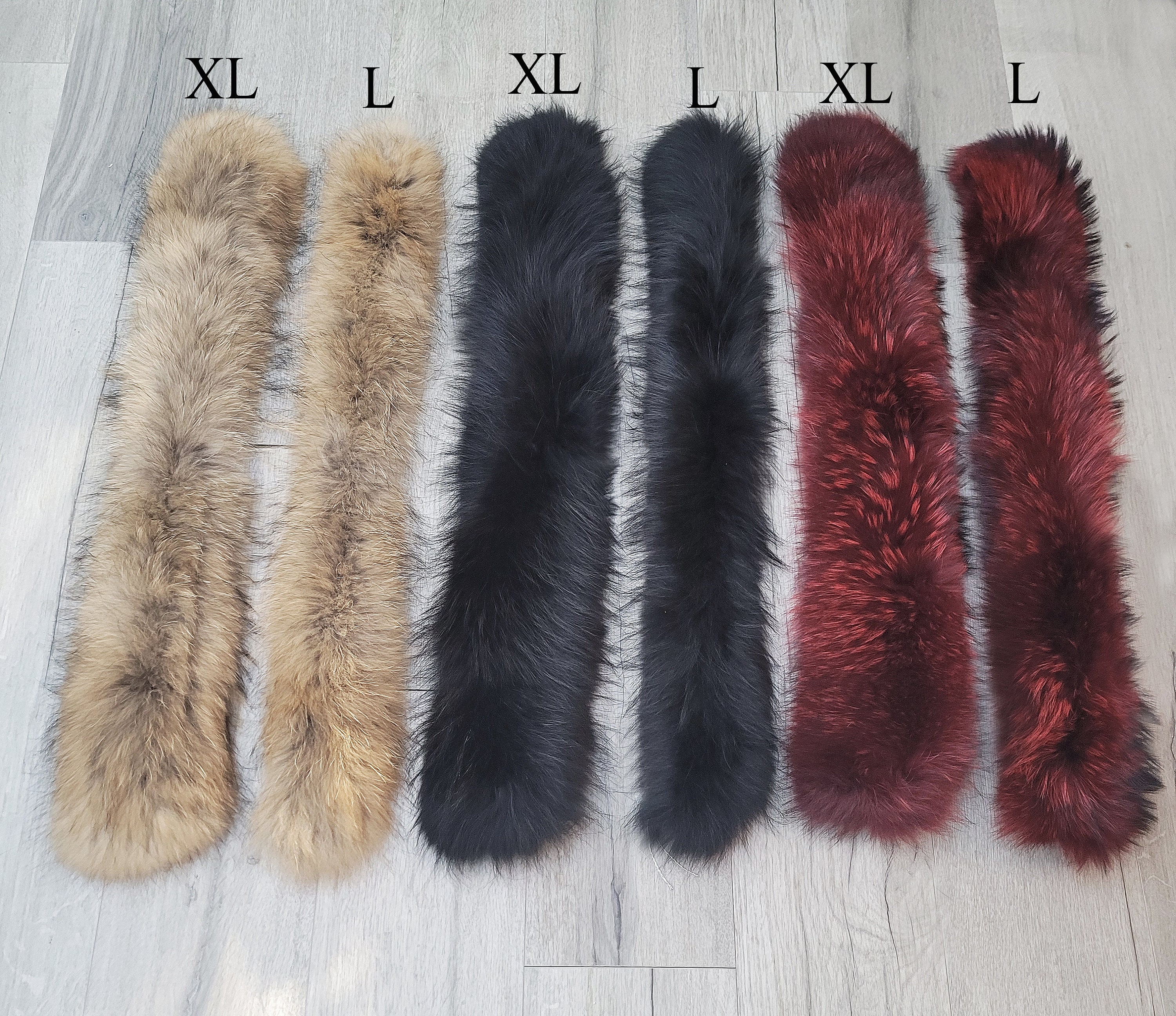 BY ORDER Large 100% Real Raccoon Fur Collar From Skin, Fur Trim