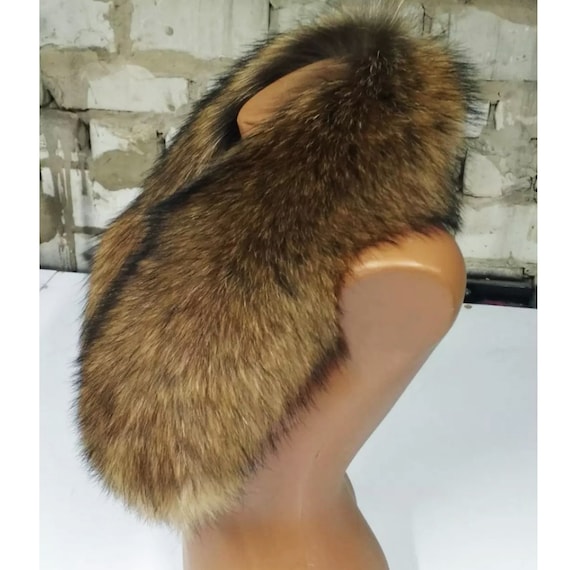 BY ORDER XXL Extra Large Finnish Raccoon Fur Collar Fur Trim 