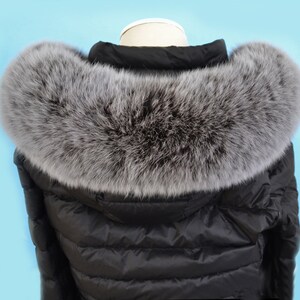 BY ORDER (nicht Tail) XL Extra Große Echt Fuchs Fell Zierleiste, Pelz Kragen Borte, Fuchspelz Kragen, Pelz Schal, Pelz Ruff, Fuchs Pelz Kapuze, Jacke Bild 3
