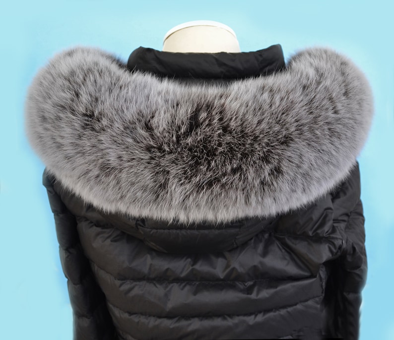 BY ORDER (nicht Tail) XL Extra Große Echt Fuchs Fell Zierleiste, Pelz Kragen Borte, Fuchspelz Kragen, Pelz Schal, Pelz Ruff, Fuchs Pelz Kapuze, Jacke Bild 3