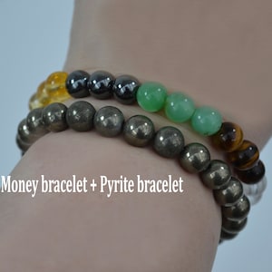 MONEY BRACELET + PYRITE = Pyrite is well known  as ``Fools Gold`` is financial advisor that will help your money grow