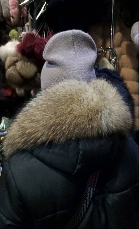 Canada finland raccoon muffle／品番Ｂ／GAKE❣️ By ORDER, XL Finnish Raccoon Fur Collar, Fur Collar Trim