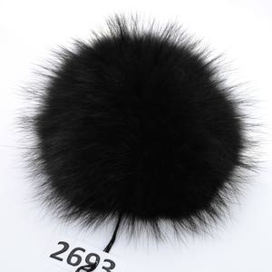 8-9 EXTRA LARGE BLACK Pom Poms Double Raccoon Pom Pom Giant Pom Pom for Chunky Hat Beanie Tuque Winter Knit Hats Puff Fluffy Fur Ball zdjęcie 4
