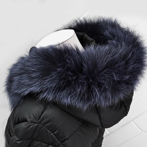 BY ORDER, Real Fox Fur Tail Trim Hood, Fur collar trim, Fox Fur Collar, Fur Scarf, Fur Ruff, Fur Hood, Fur stripe, Coat Trim, Jacket image 3