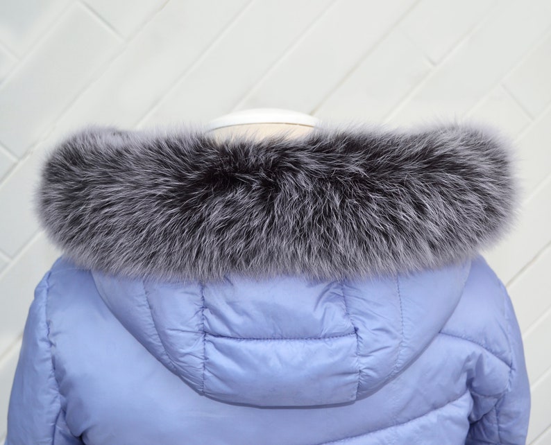 BY ORDER, 8-10 cm WIDTH, Finnish Fox Fur Trim Hood, Fur collar trim, Fox Fur Collar, Fur Scarf, Fur Ruff, Fox Fur Hood, Fox Fur, Fur stripe Like Silver Fox