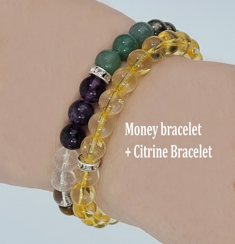 MONEY BRACELET + CITRINE BRACELET =  Citrine is well known like "Merchants Stones" will increase your luck and prosperity in the business