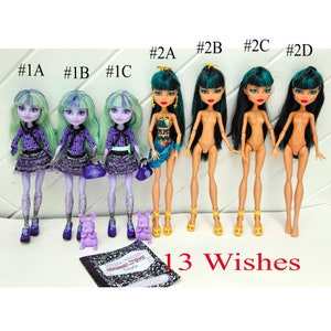 Monster High Doll Girl for Collectors, OOAK Repaints Playing,13 Wishes, Twyla, Cleo de Nile Desert Frights Oasis, Rare Find, Original