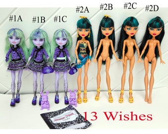 Monster High Doll Girl für Sammler, OOAK Repaints Playing, 13 Wishes, Twyla, Cleo de Nile Desert Frights Oasis, seltener Fund, Original