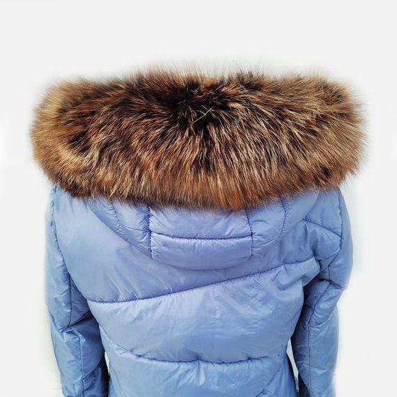 80cm Women Fashion Real Full Pelt Fox Fur Hood Coats Genuine Thick