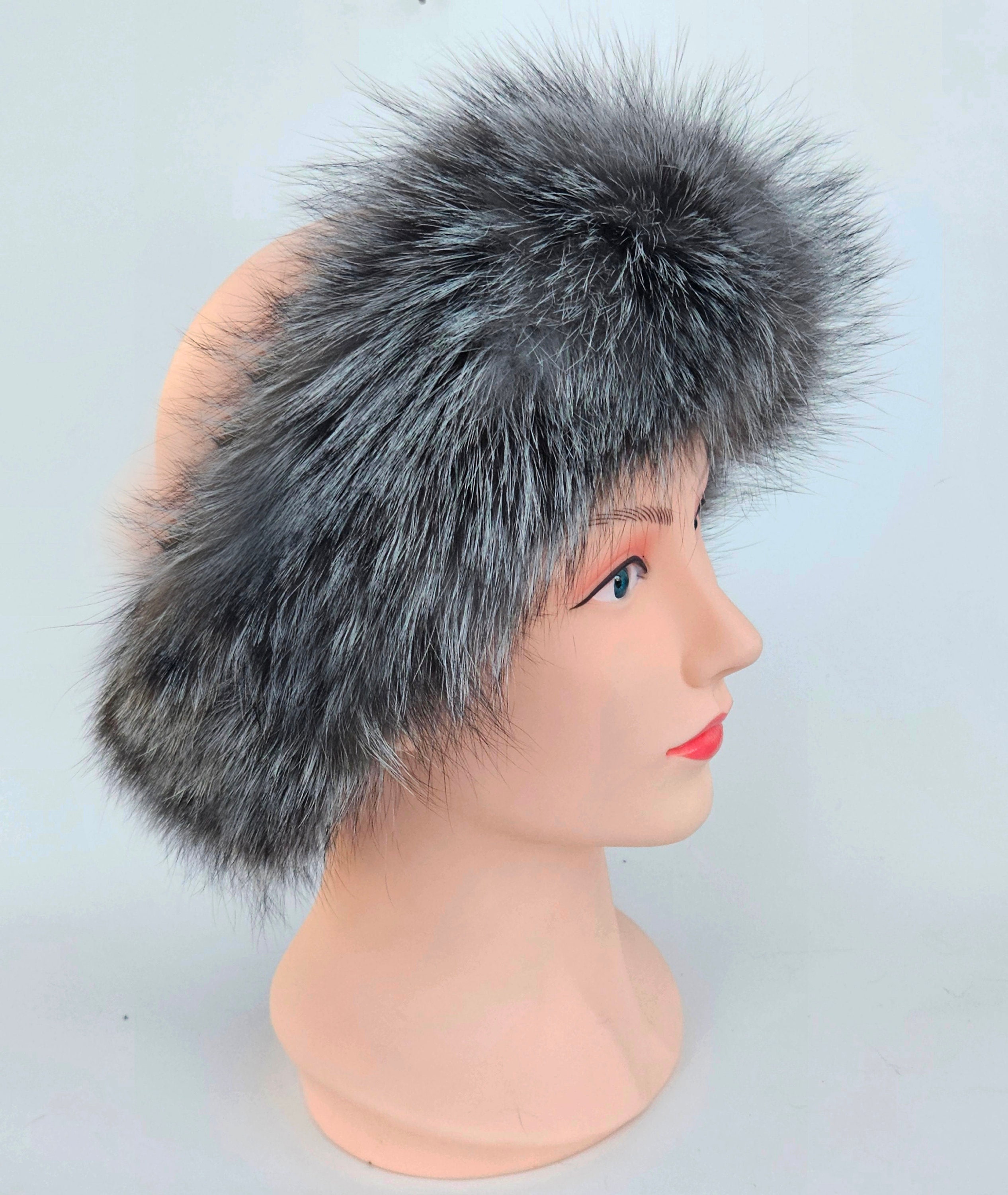 Faux Fur Head Band Silver Fox Terry Lewis‎ Classic Luxuries Faux Fox Fur Winter Headband with Velvet Lining – Surell  main image 2